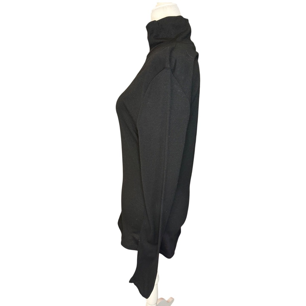 Madewell Turtleneck Long-Sleeve Top in Wool Cashmere Blend Black NY315 XL NEW - Picture 3 of 8